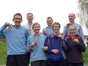 Farnham Runners with their 2006 London Marathon medals