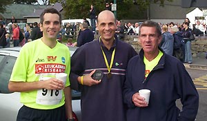 Dan Smith, John Appleby and Terry Steadman after Beachy Head and Snowdonia Marathons