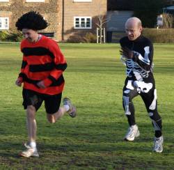 Steve Payne and Andy Tweed battle it out at the finish of the 2007 Club Handicap race
