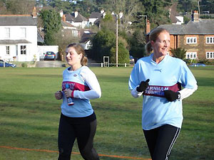 Emma Doven and Helen Cathie finishing the 2007 TRXCL race at Farnham