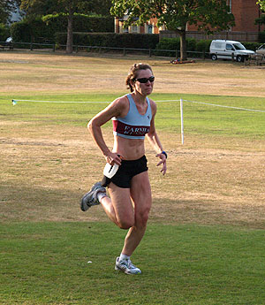 Gaby Hitchcock winning the ladies 2010 Club Championship race