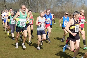 Jane Georghiou running in the 2016 BMAF cross country in Bath