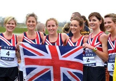Police team in European Police Cross Country Championships 2016 with Sarah Hill second from left