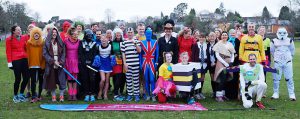Group in fancy dress before the start of the race