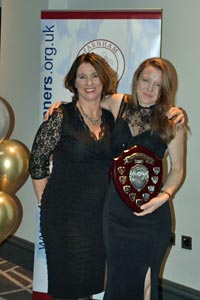 Helen Bracey with Steve Parker Award being presented by Jacquie Browne