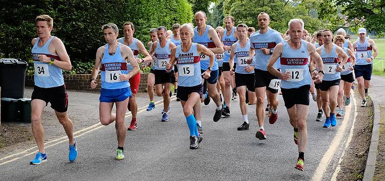 Runners just after the start of the race