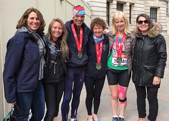 Small group of runners after the race