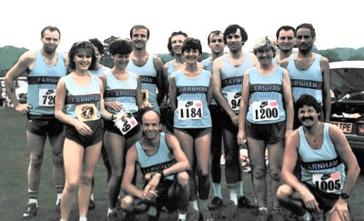 Farnham Runners group at New Forest 10 in 1986