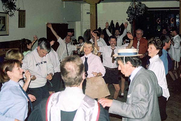 Members dancing at 2001 Xmas Party