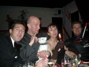 Members at 2002 Xmas part with a James Bond theme