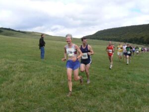 Jane Georghiou in the 2007 Butser Hill Fell Race