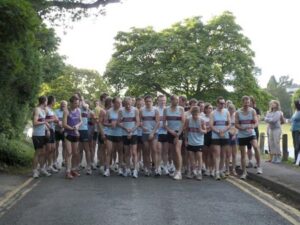 Runners lined up ready for the start of the 2008 Club Championship