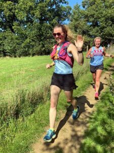 Helen Bracey and Vicky Goodluck in the 2020 Pilgrims half marathon