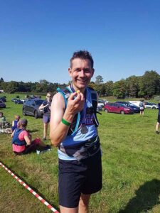 John Phillips savours his last potato after the 2020 Pilgrims half marathon