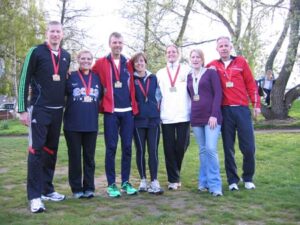 Group at 2012 London Marathon with their medals