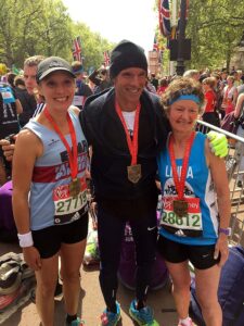 Members with medals at end of 2017 London Marathon