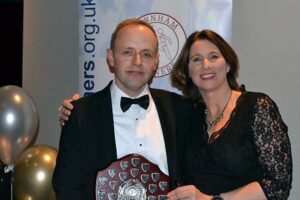 Craig Tate-Grime with Chairmans Award at 2019 Annual Awards Dinner