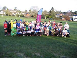 Group in fancy dress before start of the 2020 Club Handicap