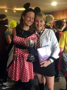 Winner Emma Campbell as Minnie Mouse and Right Runner up, Hannah Bence as St Trinians pupil at the 20202 Club Handicap