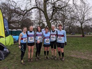 Ladies team before the 2020 National Cross Country Championships