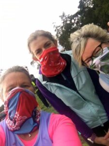 Members in theri Covid masks at the 2020 Woodland Woggle