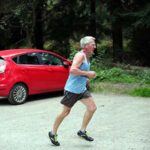 Terry Steadman running who won the M70 shield at the 2021 Club Championship