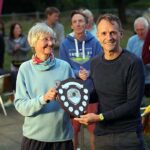Colin Addison receives the M50 shield at the 2021 Club Championship
