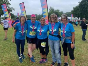 Jackie Wilkinson, Nicola O&#039;Connor, Carolyn Wickham, Julia Tagg, Penny Schnabel with their medals at 2021 Endure24