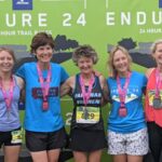Dream Team with medals at 2021 Endure24 - Kate Townsend, Lindsay Bamford, Linda Tyler, Gill Iffland, Vicky Goodluck