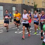 Neil Ambrose on his way in the 2021 London Marathon