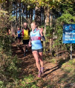 First Farnham Runner lady in the 2021 SXCL Bourne Woods race, Kayleigh Copland