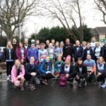Farnham Runners before the start of the 2022 HRRL Stubbington Green 10km