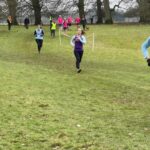 Farnham Runners Sally Lawrence running in full flight followed by Clair Bailey at the 2022 SXCL Chawton House