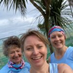 2022 HRRL Ryde 10 Linda Tyler, Kate Townsend and Gill Iffland at the seafront before the race