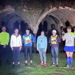 One of the March 2022 roving run groups arrive at Waverely Abbey