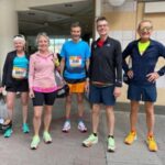 Cath Wernham, Victoria Dick, Richard Denby, Stephen Dick and Matthew Wernham at the 2022 Stockholm Marathon