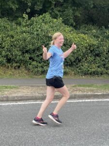Julia Jones enjoys her first Hampshire road race at the 2022 Overton 5