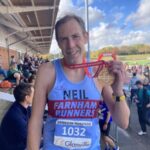 Neil Ambrose with his medal after the 2022 Abingdon Marathon