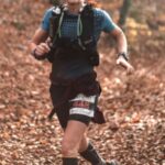 Sarah Hill running in the Wendover Woods during the 2022 Centurian Marathon