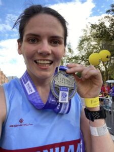 Laura Quinn with her 2022 Dublin Marathon medal