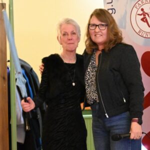 Shirley Perrett receiving a special award at the 2022-23 Farnham Awards Dinner