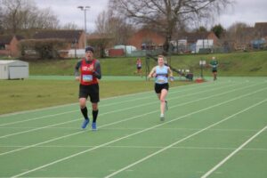 Louise Granell making a dash for the finish line of the 2023 Salisbury 10