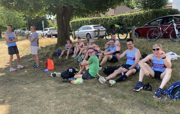 Runners recovering in the shade after the 2023 Club Championship
