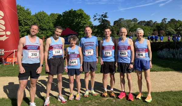 Farnham Runners group before the start of the 2023 Netley 10km