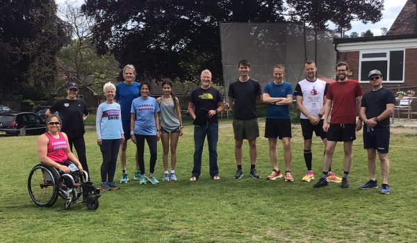 Participant group at the May 2023 Shane Benzie course on the Bourne Green in Farnham