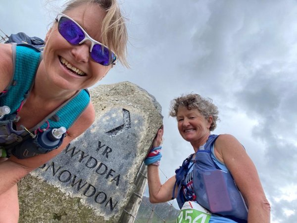 Kate Townsend and Linda Tyler in the 2023 Snowdonia Trail marathon