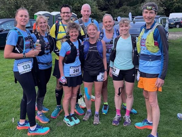 Farnham Runners team before the start of the 2023 Midnight Marathon