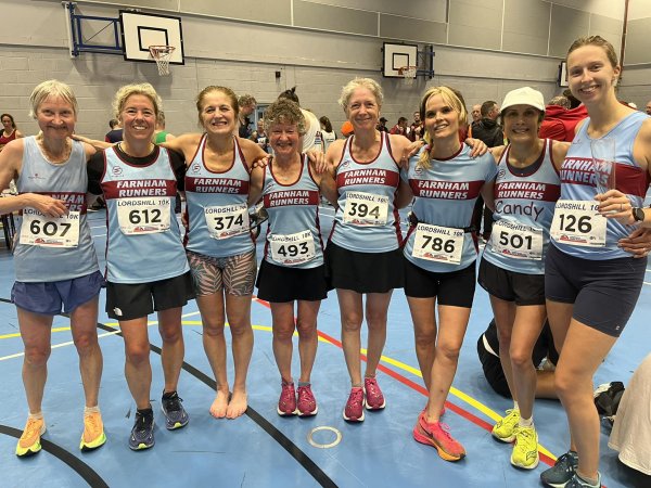 Farnham Runners ladies team after the 2024 HRRL Lordshill 10k