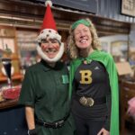 Lindsay Bamford dressed as Norbot (from 'Wallace and Grommit - Vengeance Most Fowl) and Becky Martin dressed as super hero Bionic Becky at the 2024-25 Club Handicap race