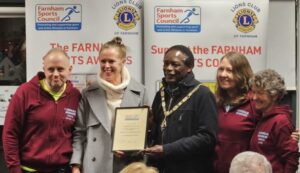 Some of the Endure 24 Smug Club members being presented with their Award by the Mayor at the 2025 Farnham Sports Award